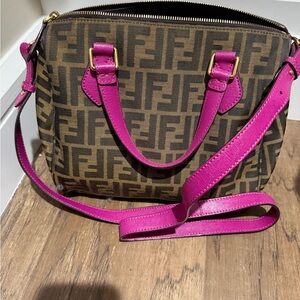 Fendi Crossbody Bag in Brown and Pink